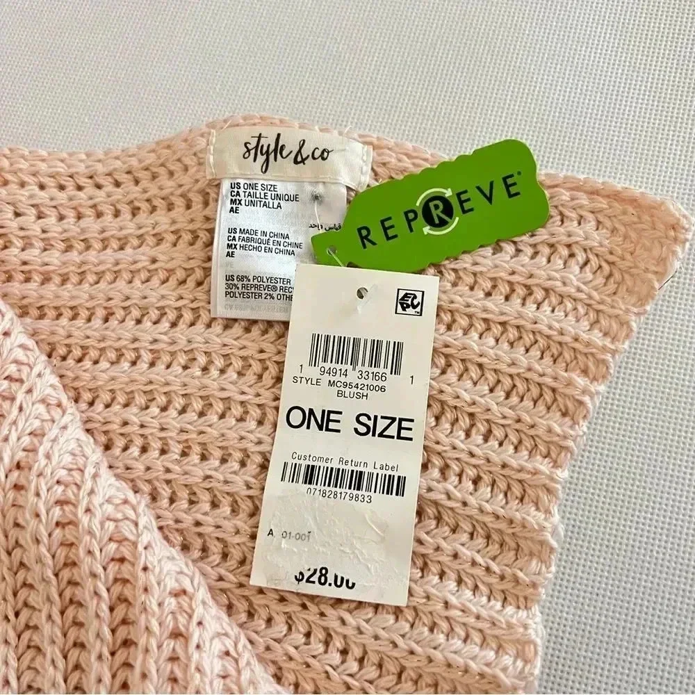 Style & Co Knit Scarf Blush/Coral New